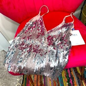 NWT Zara Sequin cami tank